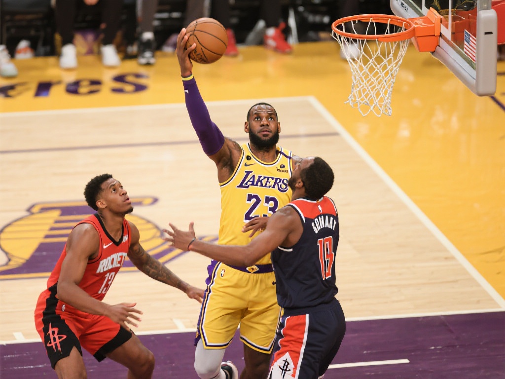 4月1日火箭对阵湖人：詹姆斯精彩表现集锦